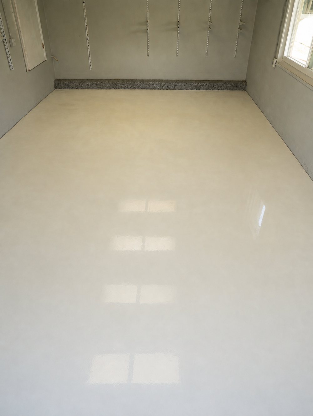 Garage floor before the metallic epoxy coating